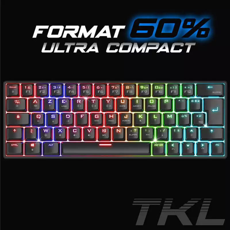 image de CLAVIER SOG XPERT K200 DARK MECA RGB SANS FIL / NOIR