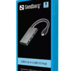 image de SANDBERG USB 3.0 POCKET HUB 4 PORT