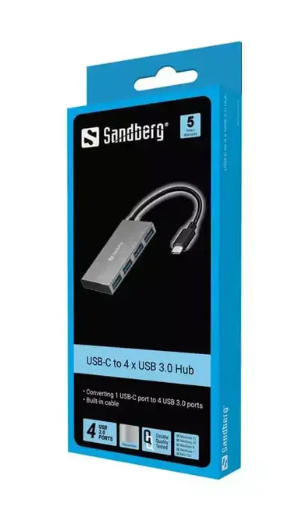 image de SANDBERG USB 3.0 POCKET HUB 4 PORT