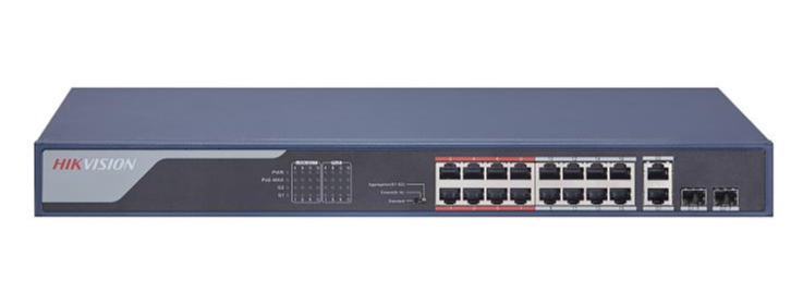 image de HIKVISION 16 Port Fast Ethernet Unmanaged POE Switch