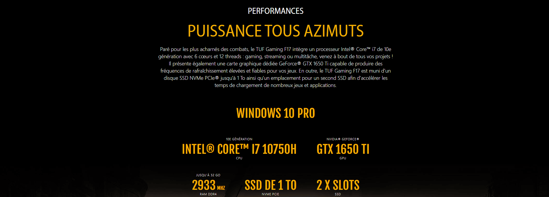 image de Pc Portable Gaming ASUS TUF 707ZC4-HX112W / Intel core i5-12500H / RTX 3050 8Go / 8 Go / 512SSD / Windows 11