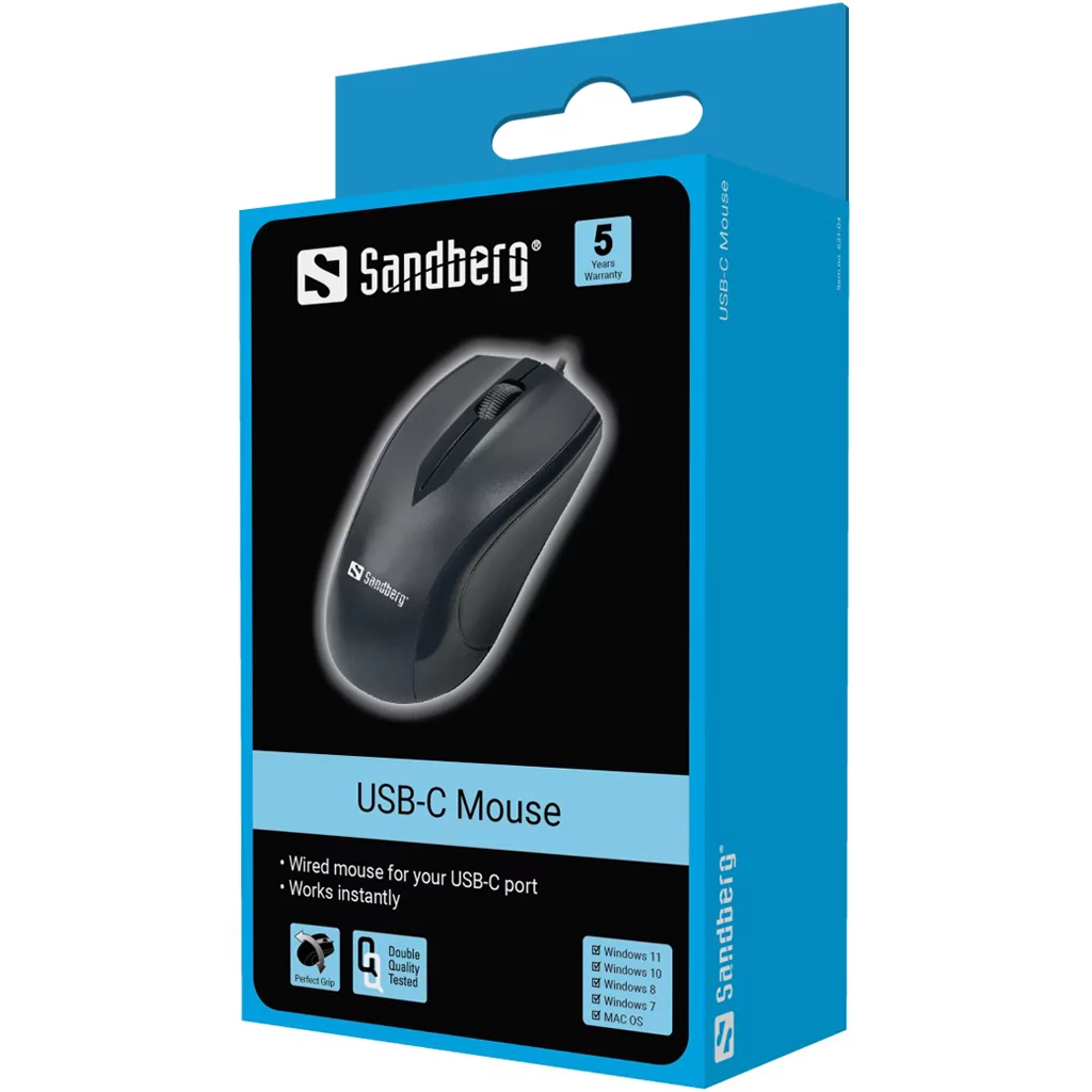 image de Souris Filaire USB-C Sandberg 1200 dpi - Noir