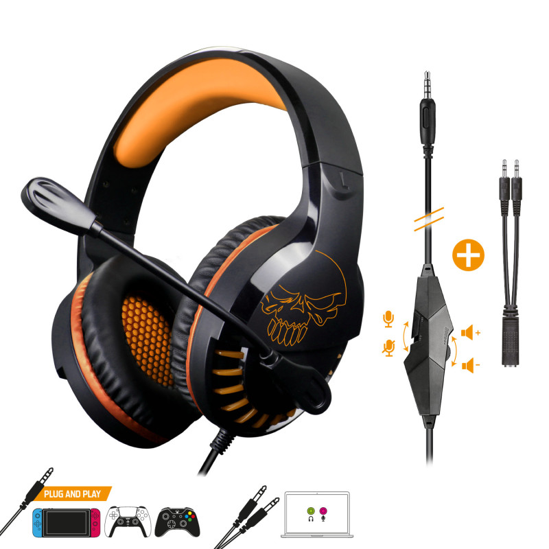 image de Casque Gaming Spirit of Gamer PRO-H3 Multiplatforme - Noir & Orange
