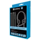 image de Casque Micro Sandberg 3en1 Office Headset Pro Stereo (USB + RJ9/11) - Noir