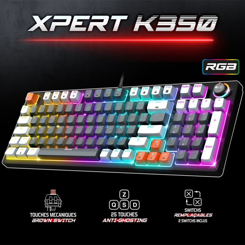image de Clavier mécanique spirit of gamer Xpert-K350 - Black