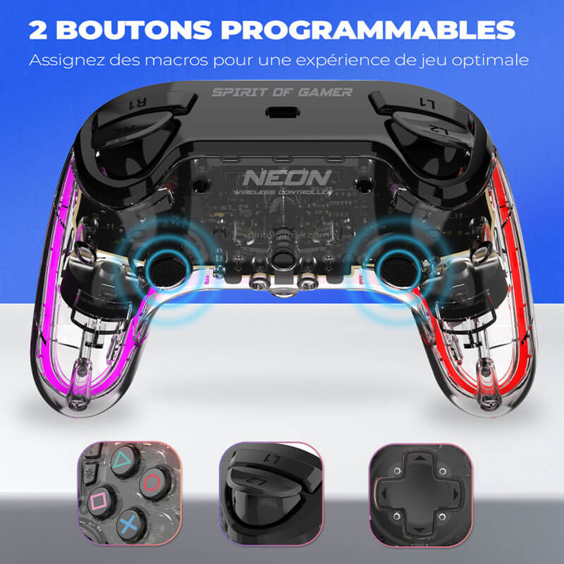 image de Manette Sans Fil Spirit Of Gamer NEON Bluetooth - RGB 10 modes