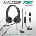 image de Micro Casque Filaire Advance SmartPhonics 750 3EN1