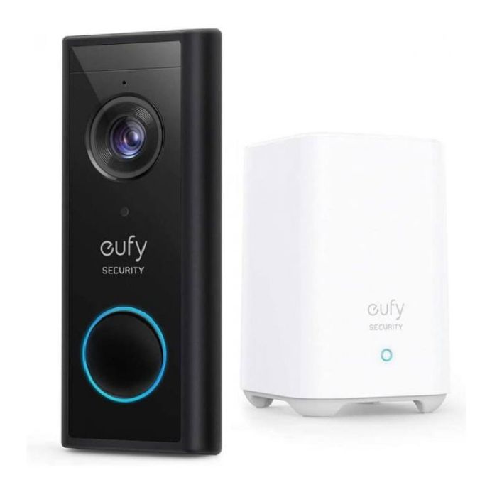 image de Sonnette à piles Eufy vidéo 2K, kit - Noir - E82101