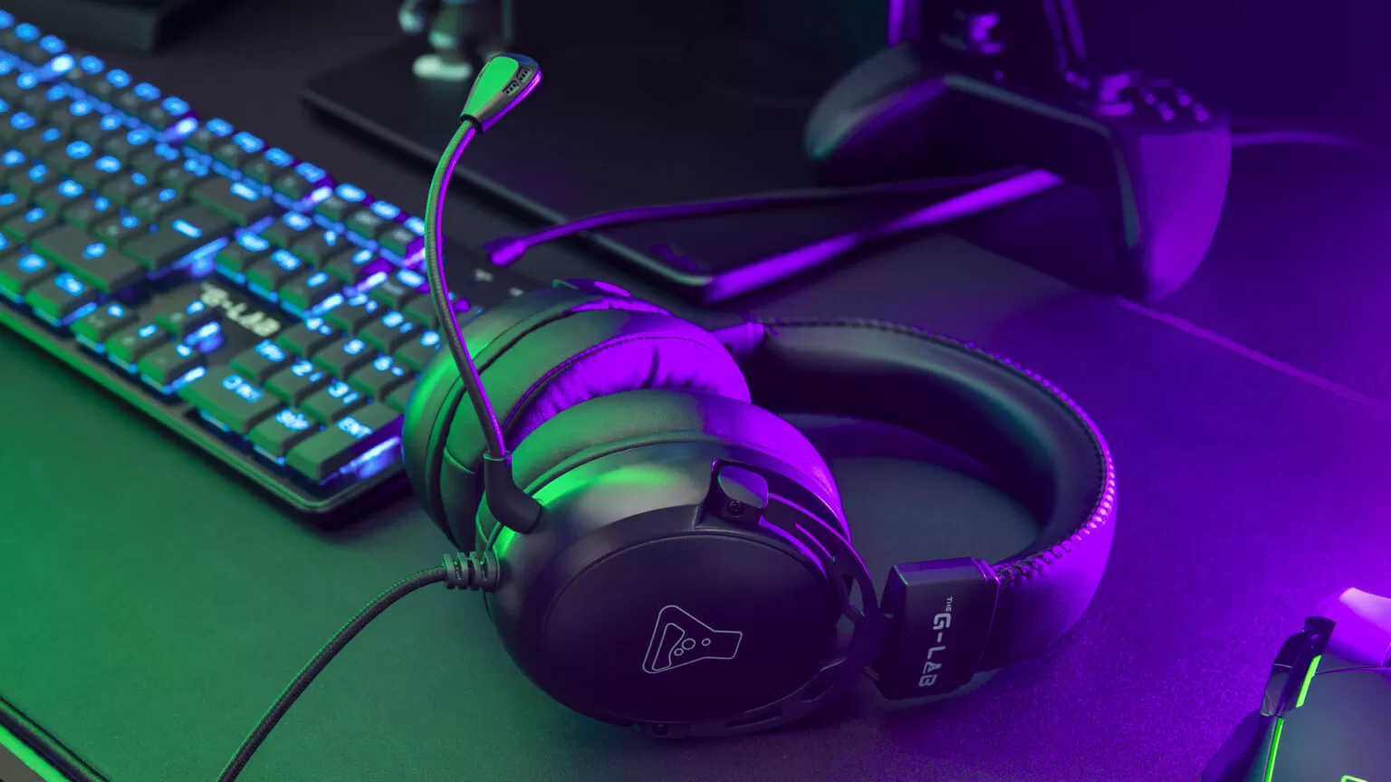 image de Casque gaming filaire G-LAB KORP TITANIUM Noir
