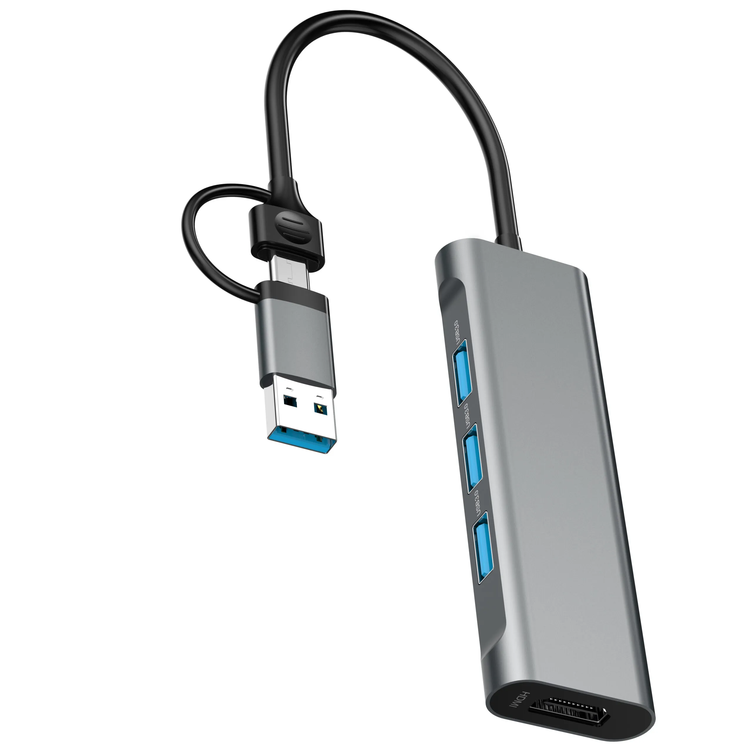 image de Mini Hub Bluestork 3 x USB-A + 1 PORT HDMI