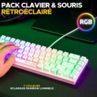 image de G-LAB Combo Hydrogen Gaming 2 EN 1 Pack clavier/souris blanc