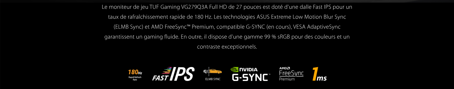 image de Écran ASUS TUF Gaming VG279Q3A 27'' Full HD IPS 180 Hz