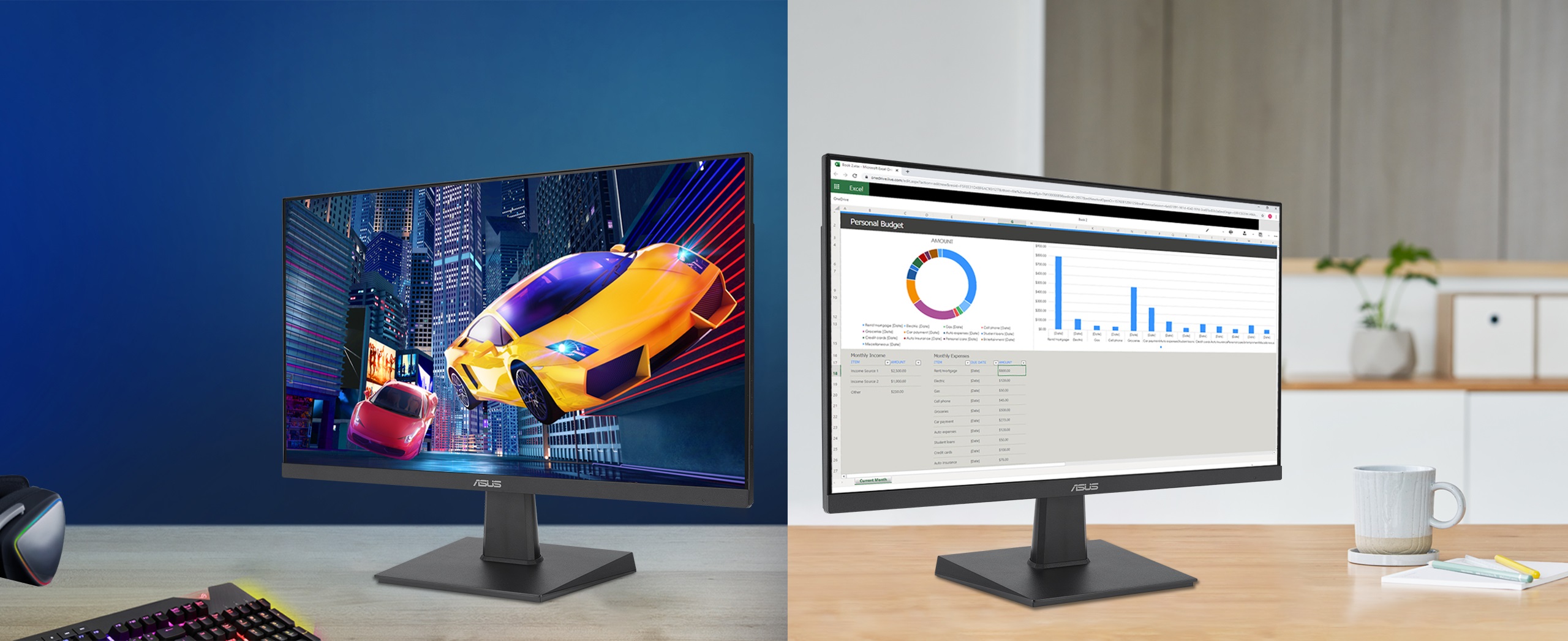 image de Écran Asus Eye Care Gaming VA27EHF, IPS 27" FHD, 100Hz, 1ms