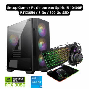 image de Setup Gamer Pc de bureau Spirit i5 10400F RTX3050 / 8 Go / 500 Go SSD