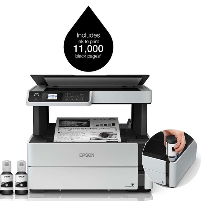 image de Imprimante Monochrome à Réservoir intégré EPSON ECOTANK ET-M2170 3 en 1 Wifi