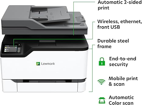 image de Imprimante Multifonction Laser Lexmark CX331adwe / Couleur / A4 / Wi-Fi / Blanc