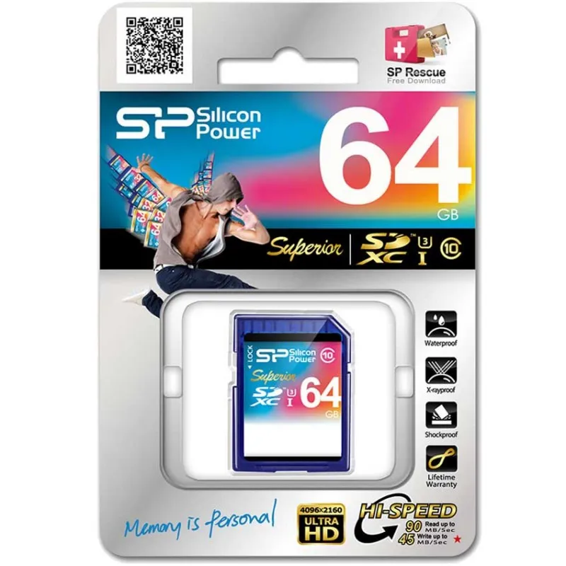 image de Carte Mémoire Silicon Power Superior Pro SDXC 64 Go UHS-1