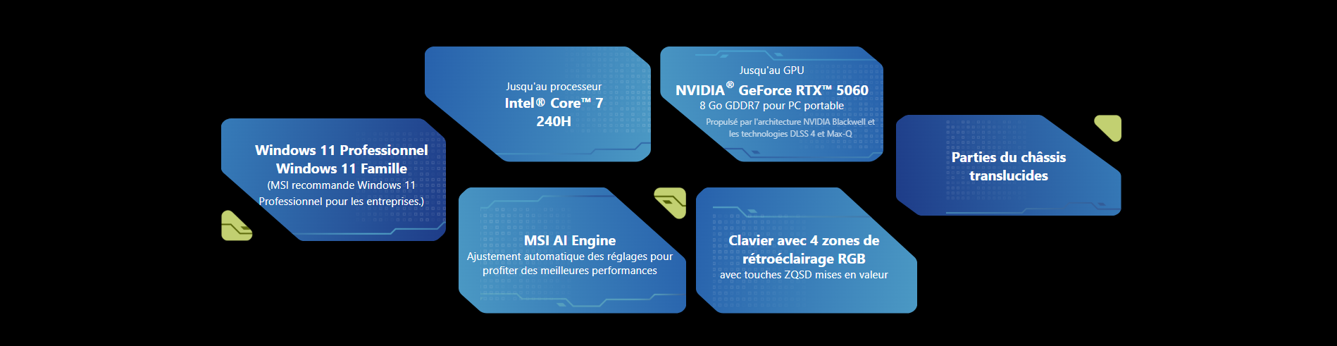 image de Pc Portable Gaming MSI CYBORG 17 B2RWFKG-043XFR 17.3" FHD 144Hz | Intel Core 7 240H | RTX 5060 | 8GB Ram | 512 GB NVMe