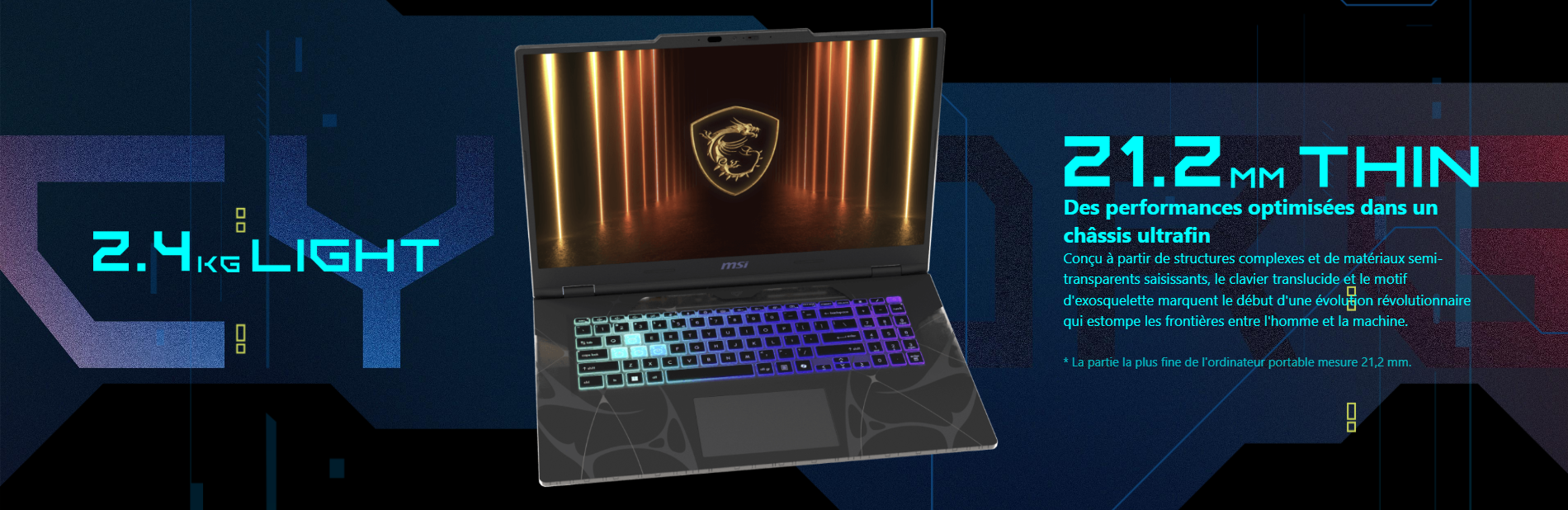 Pc Portable Gaming MSI Cyborg 17 B2RWFKG-043XFR 17.3" FHD 144Hz | Intel Core 7 240H | RTX 5060 | 8GB Ram | 512 GB NVMe