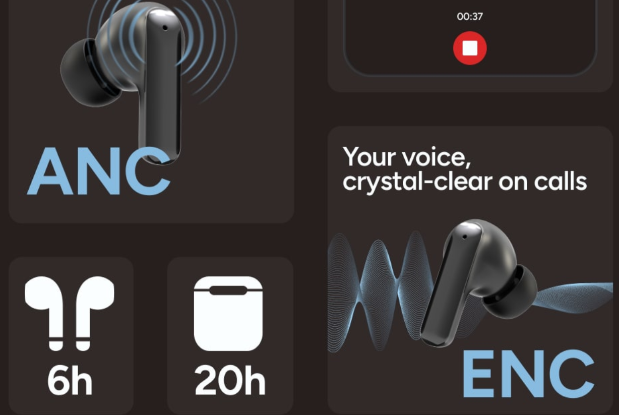 image de KSIX UltimAI Sans fil Earbuds, 20+6h, , IA intégrée, traduction en temps réel, appels, assistant vocal, noir