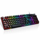 image de T-WOLF T20 Clavier Mécanique Gaming Azerty USB rétro-éclairage RGB