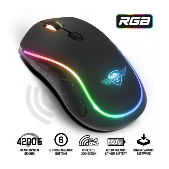 image de Souris Gamer Sans Fil SPIRIT OF GAMER PRO M9 RGB - Noir
