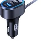 image de Chargeur de voiture double 3MK 135 W PD QC PPS USB-C USB-A - Noir