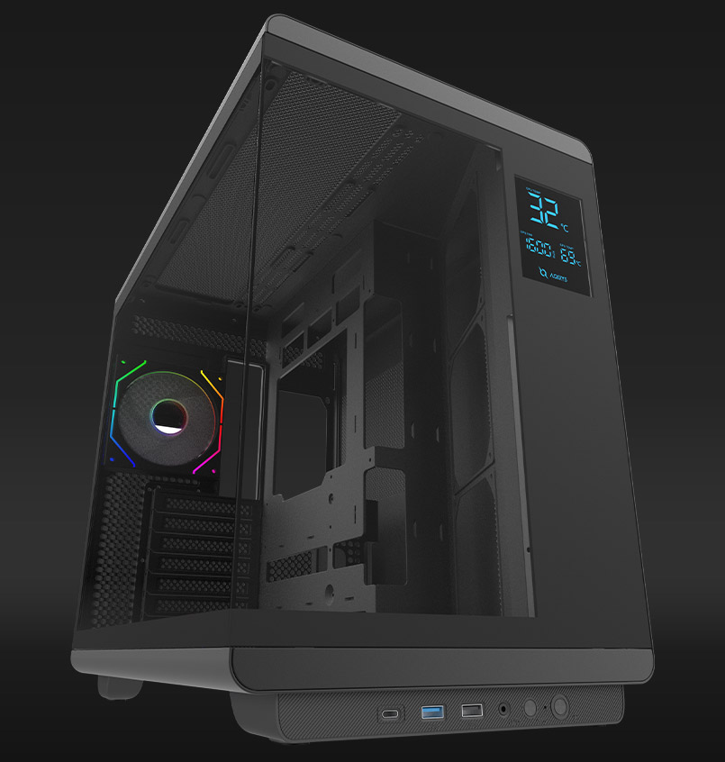 image de Boîtier Gaming AQIRYS Draco ARGB ATX Mid Tower Noir