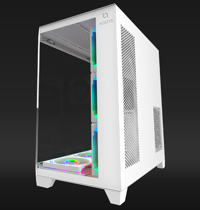image de Boitier Gaming Aqirys Titan Midi Tower ATX/ARGB Blanc