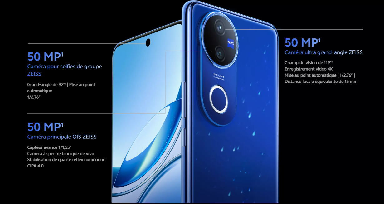 image de Smartphone Vivo V50 AI 5G 12 Go 256 Go Bleu