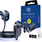 image de Chargeur de voiture double 3MK 135 W PD QC PPS USB-C USB-A - Noir