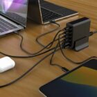 image de Chargeur rapide USB Gembird GaN 75 W à 6 ports, noir