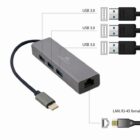 image de Adaptateur réseau, USB-C Gigabit, Noir Gembird