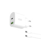 image de Chargeur mural KSIX 20 W / Power Delivery / Quick Charge / câble Lightning / blanc