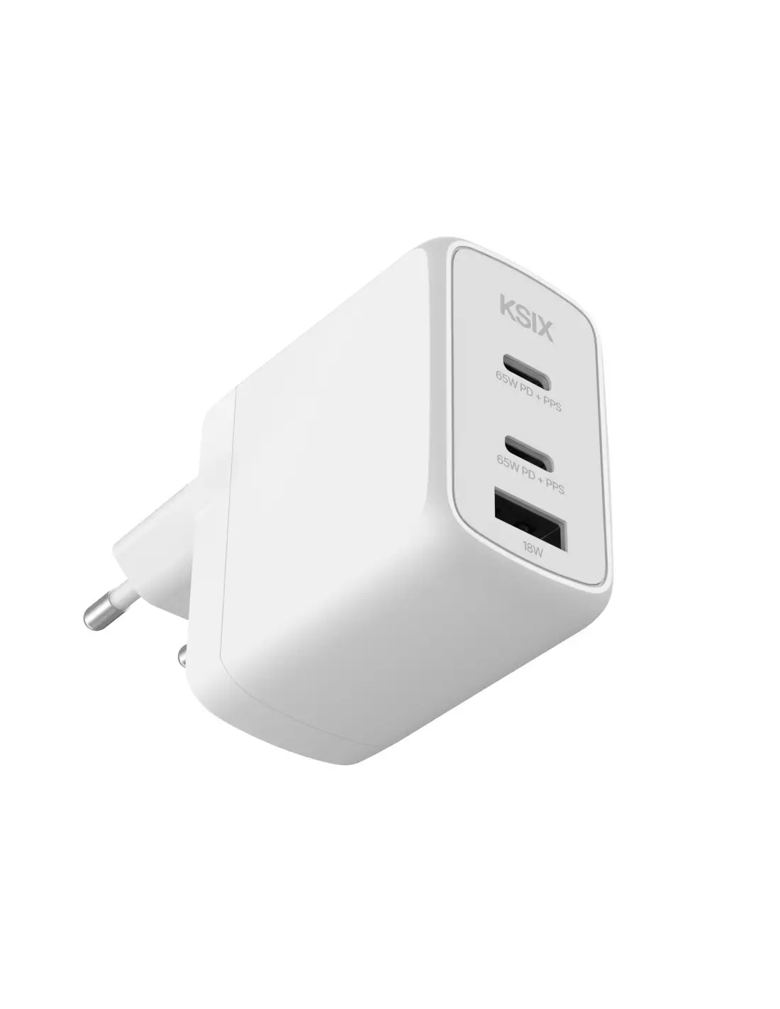 image de Chargeur mural KSIX 65 W / Power Delivery / Matériaux durables / blanc
