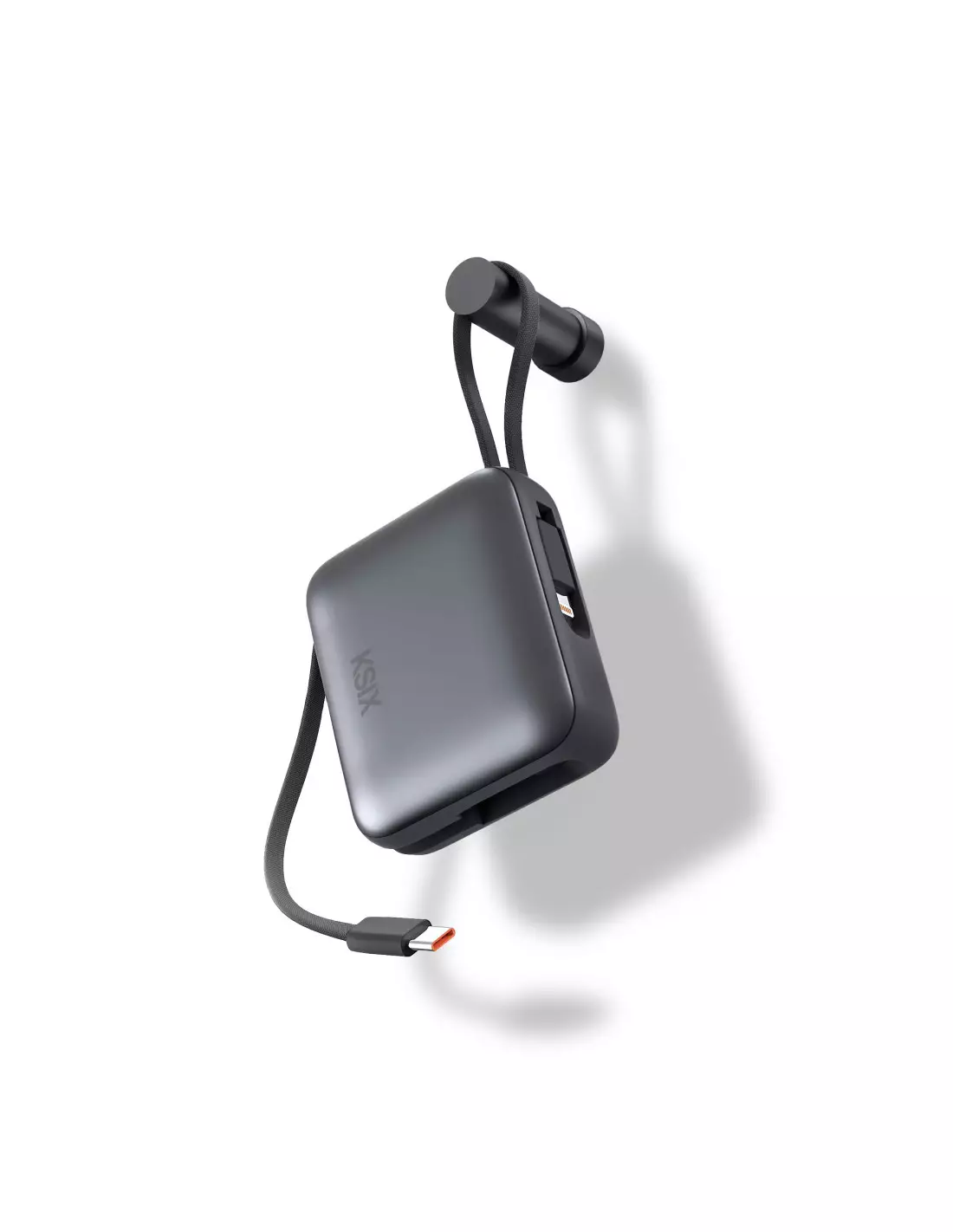 image de Powerbank KSIX 10 000 mAh , charge rapide 22,5 W +câbles USB-C et Lightning LED