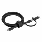 image de Câble 2en1 Belkin BoostCharge Pro avec connecteurs USB-C et Lightning noir