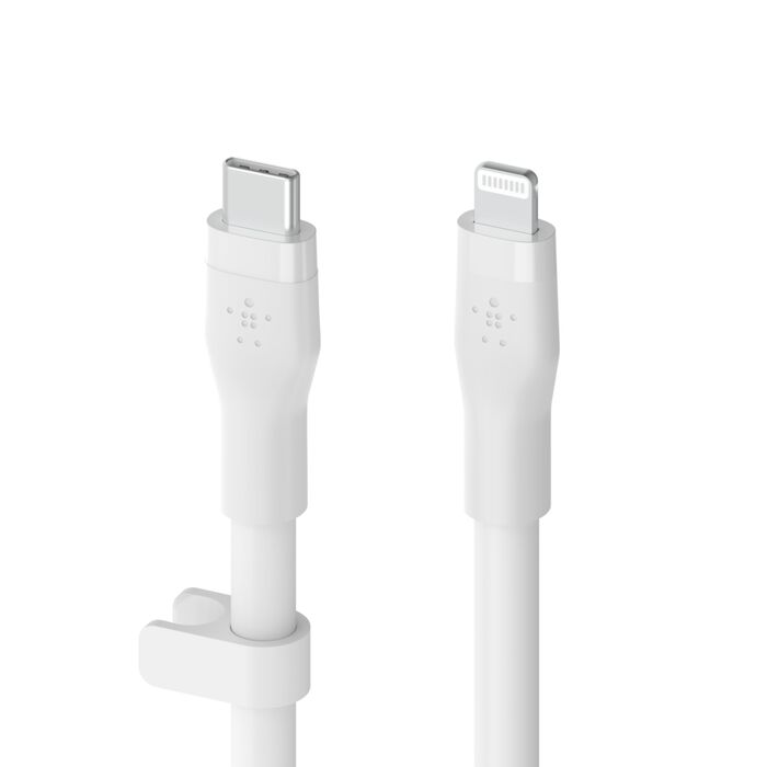 image de Câble Belkin Boost Charge Type-C Flex avec connecteur Lightning 3 M - Blanc
