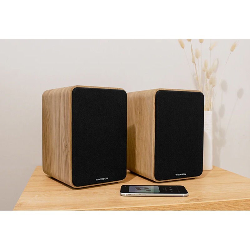 image de Ensemble de 2 Enceintes Sans fil THOMSON WS602DUO - Bois