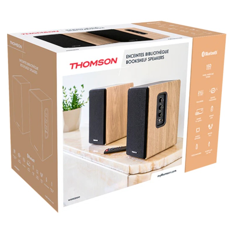 image de Ensemble de 2 Enceintes Sans fil THOMSON WS 902 DUO - Bois