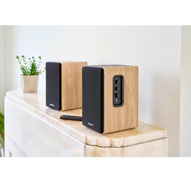 image de Ensemble de 2 Enceintes Sans fil THOMSON WS 902 DUO - Bois