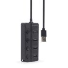 image de HUB USB GEMBIRD 4-Port USB 2.0 - Noir