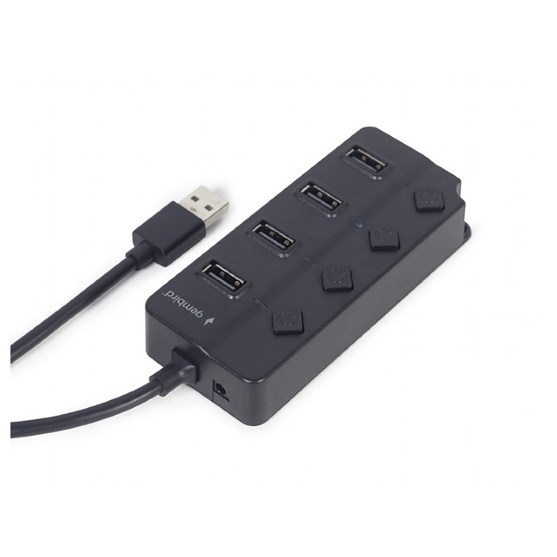 image de HUB USB GEMBIRD 4-Port USB 2.0 - Noir