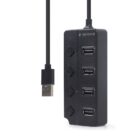 image de HUB USB GEMBIRD 4-Port USB 2.0 - Noir