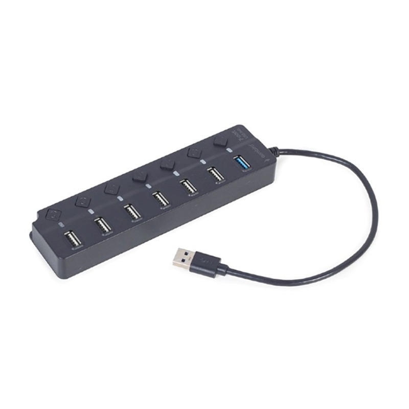 image de Hub USB Gembird à 7 Ports Avec Commutateurs – Noir