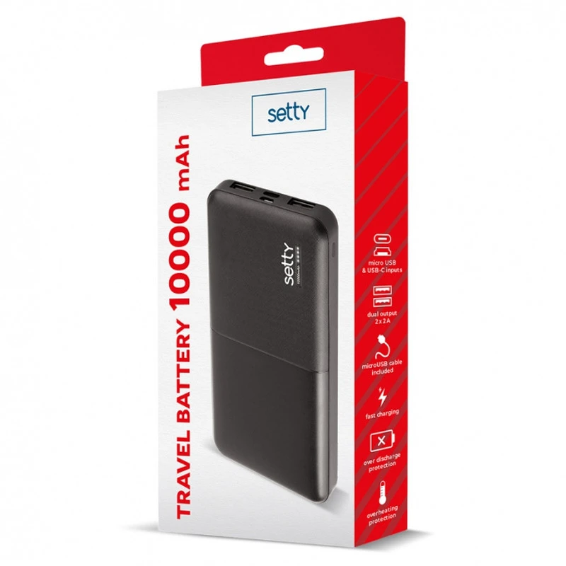 image de Power Bank Setty 10 000 mAh Noir