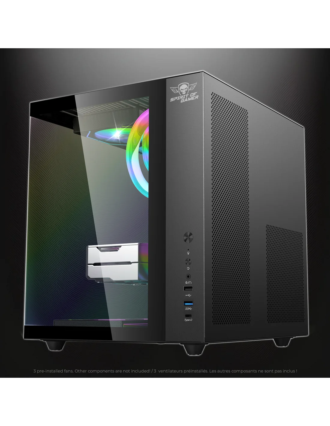 image de Boitier PC Spirit of Gamer BANDIT GT DARK - ATX - 3 Fan - ARGB