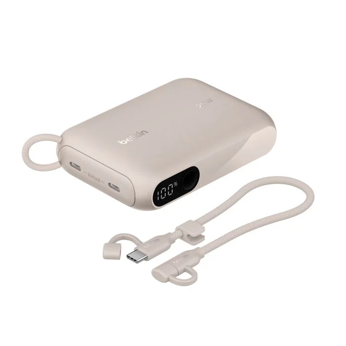 image de Power Bank Belkin BoostCharge 10K avec écran intégré Beige