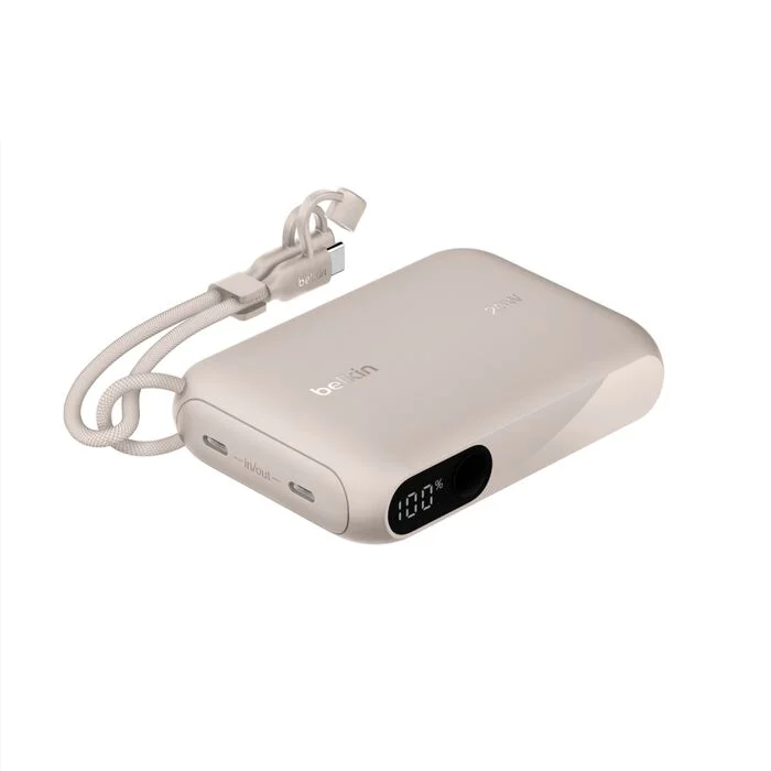 42444d5c2c8f9a68_BPB027hqSD-MPP294-BoostChargePowerBank10K-DisplayNPIGTM_Hero01_WEB image de Power Bank Belkin BoostCharge 10K avec écran intégré Beige
