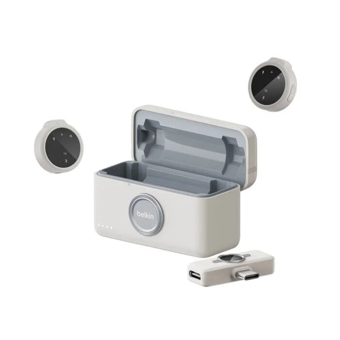image de Kit d'accessoires pour créateurs de contenus numériques : Trépied, support magnétique pour téléphone et paire de micros sans fil